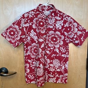 Kahala Duke’s Pareo Shirt (Medium) Red